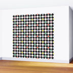 Tropical Vacation Symbols Black and White Harlequin Diamond Grid Wall Mural Gallery Image 2