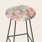 Abstract painting of flowers and plants Stool Gallery Image 2