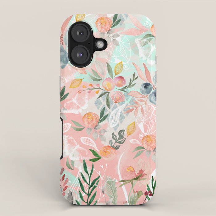 Abstract painting of flowers and plants iPhone Case Gallery Image 1