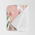 Abstract painting of flowers and plants Throw Blanket Gallery Image 3