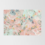 Abstract painting of flowers and plants Rug Gallery Image 2