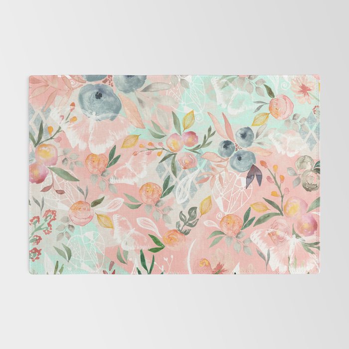 Abstract painting of flowers and plants Rug Gallery Image 2