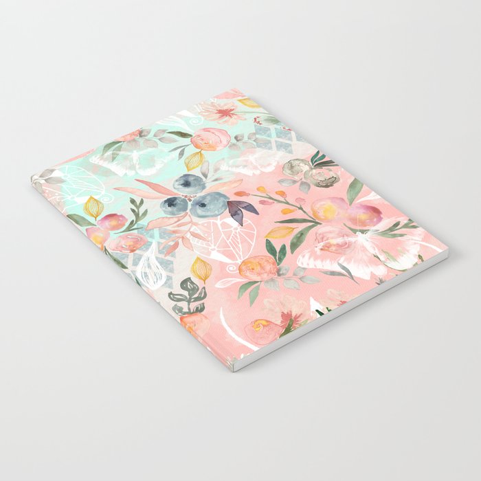 Abstract painting of flowers and plants Notebook Gallery Image 2
