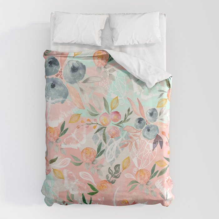 Abstract painting of flowers and plants Duvet Cover Gallery Image 6