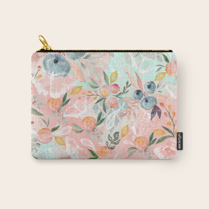 Abstract painting of flowers and plants Carry All Pouch Gallery Image 1