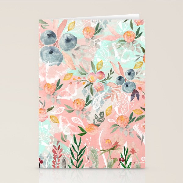 Abstract painting of flowers and plants Stationery Card Gallery Image 1