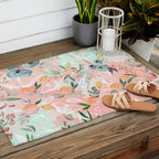 Abstract painting of flowers and plants Outdoor Rug Gallery Image 2