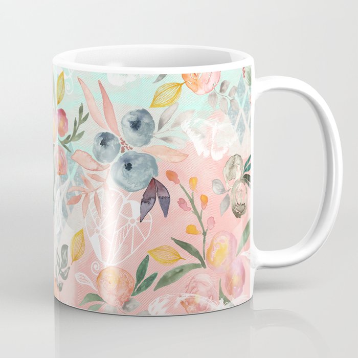 Abstract painting of flowers and plants Coffee Mug Gallery Image 1
