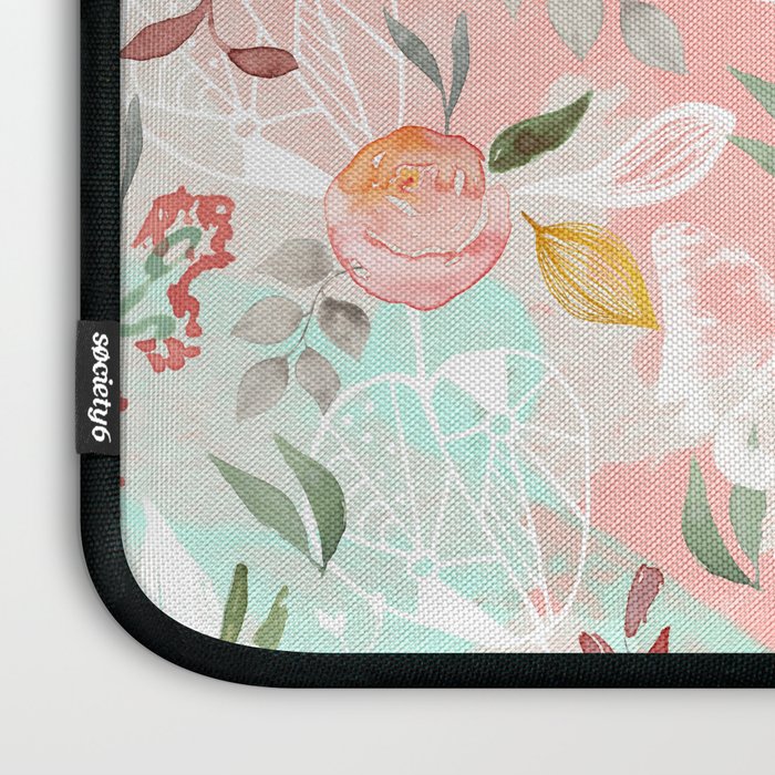 Abstract painting of flowers and plants Laptop Sleeve Gallery Image 3