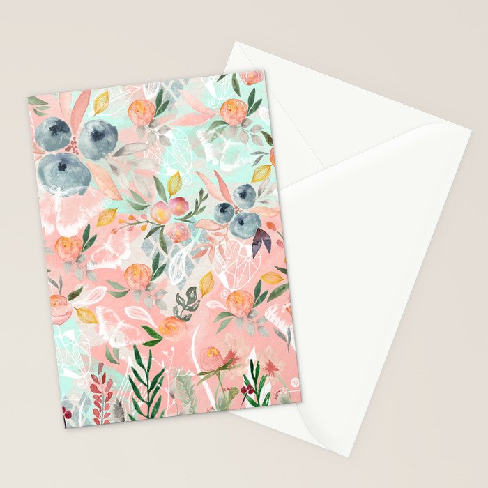 Abstract painting of flowers and plants Stationery Card Gallery Image 2