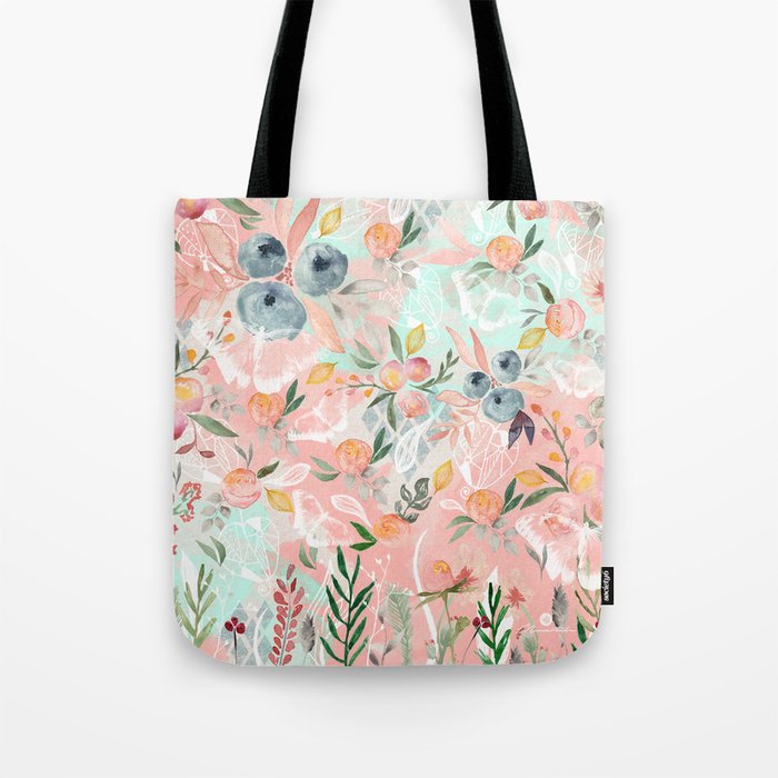Abstract painting of flowers and plants Tote Bag Gallery Image 1