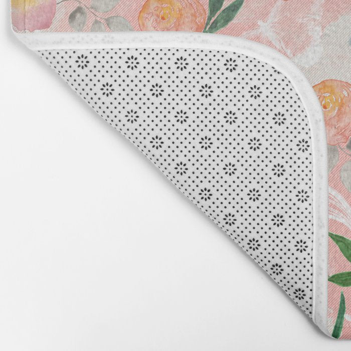 Abstract painting of flowers and plants Bath Mat Gallery Image 2