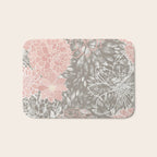 Floral Dahlias, Blush Pink, Gray, White Bath Mat Gallery Image 1