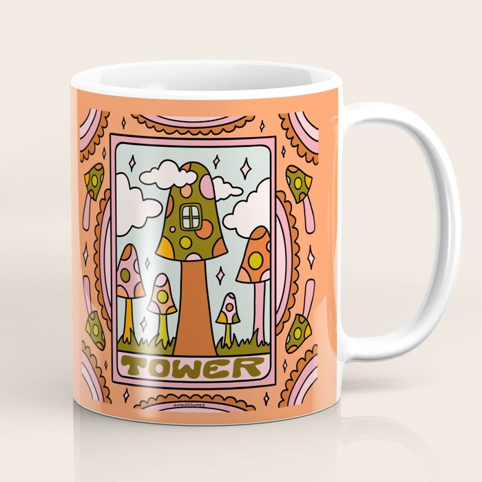 16. Tower Tarot Mushroom Coffee Mug Gallery Image 1