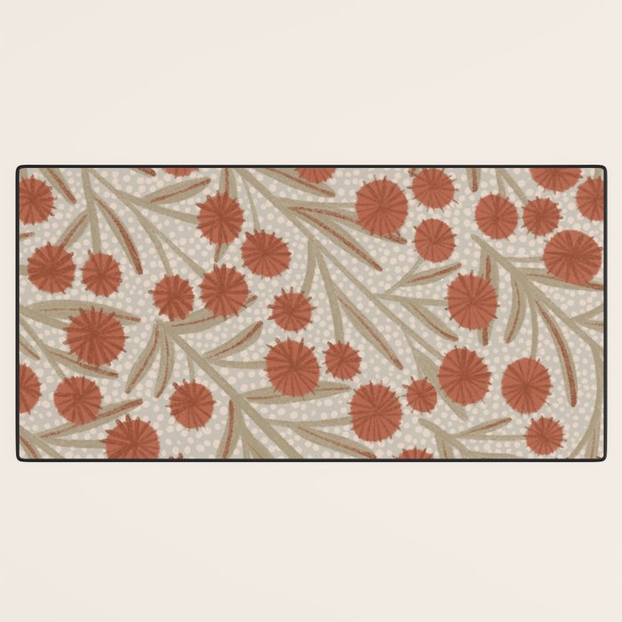 Summer Garden / Red & Dark Beige Desk Mat Gallery Image 3