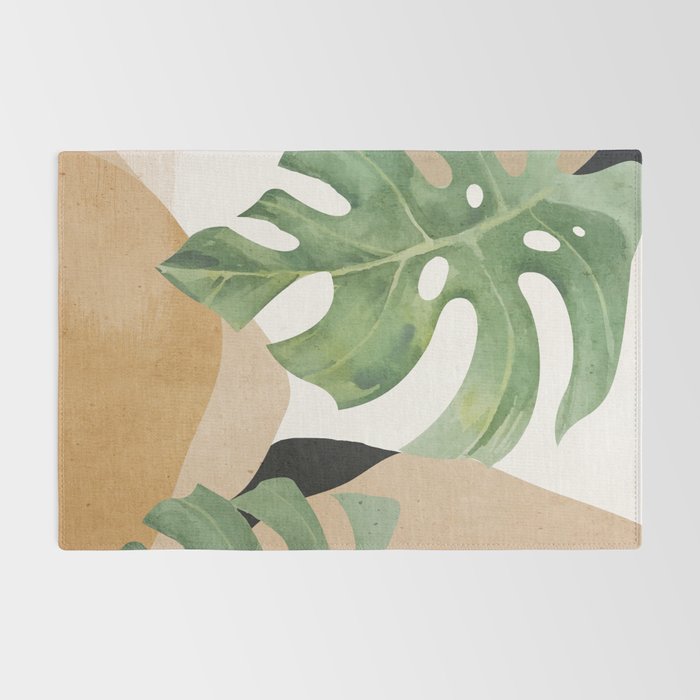 Abstract Art Tropical Leaves 3 Rug Gallery Image 2