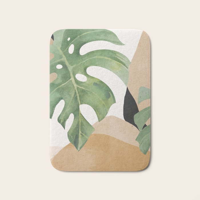 Abstract Art Tropical Leaves 3 Bath Mat Gallery Image 1