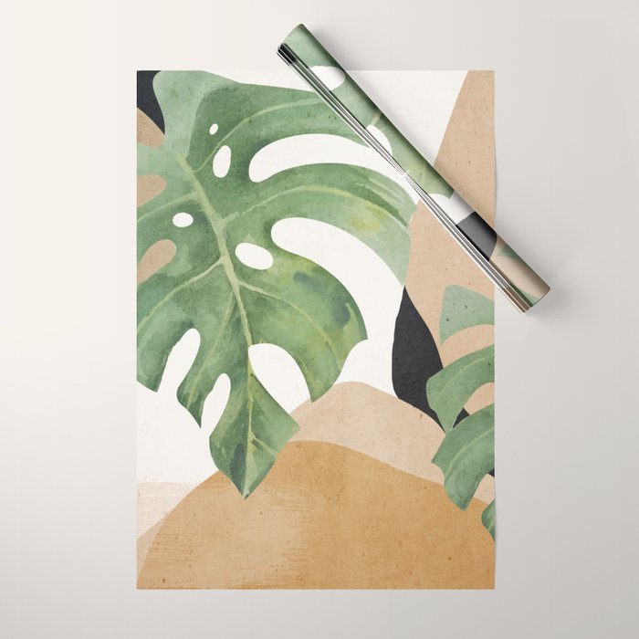Abstract Art Tropical Leaves 3 Wrapping Paper Gallery Image 1