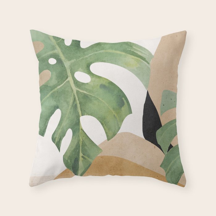 Abstract Art Tropical Leaves 3 Throw Pillow Gallery Image 6