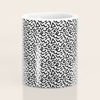Abstract black and white line doodle pattern Coffee Mug Gallery Image 4