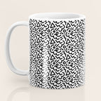 Abstract black and white line doodle pattern Coffee Mug Gallery Image 3