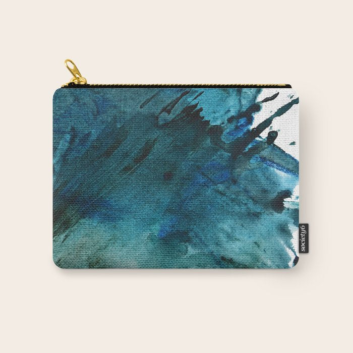 Scenic Route [2]: a pretty, minimal abstract piece in blue and green by Alyssa Hamilton Art Carry All Pouch Gallery Image 1