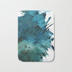 Scenic Route [2]: a pretty, minimal abstract piece in blue and green by Alyssa Hamilton Art Bath Mat Gallery Image 1