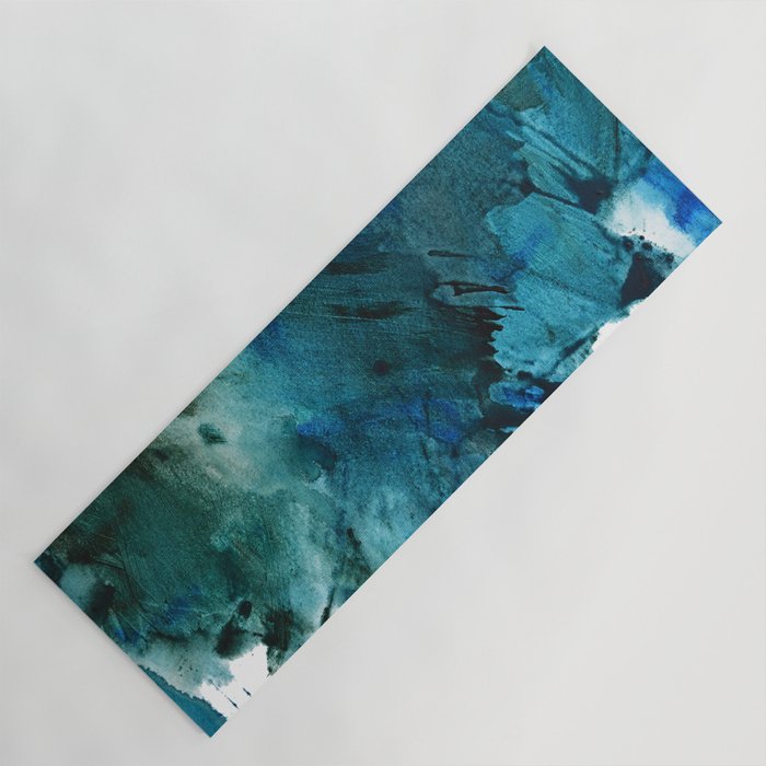 Scenic Route [2]: a pretty, minimal abstract piece in blue and green by Alyssa Hamilton Art Yoga Mat Gallery Image 1