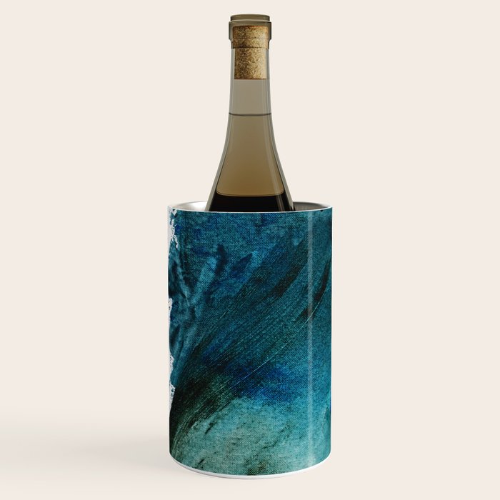Scenic Route [2]: a pretty, minimal abstract piece in blue and green by Alyssa Hamilton Art Wine Chiller Gallery Image 2