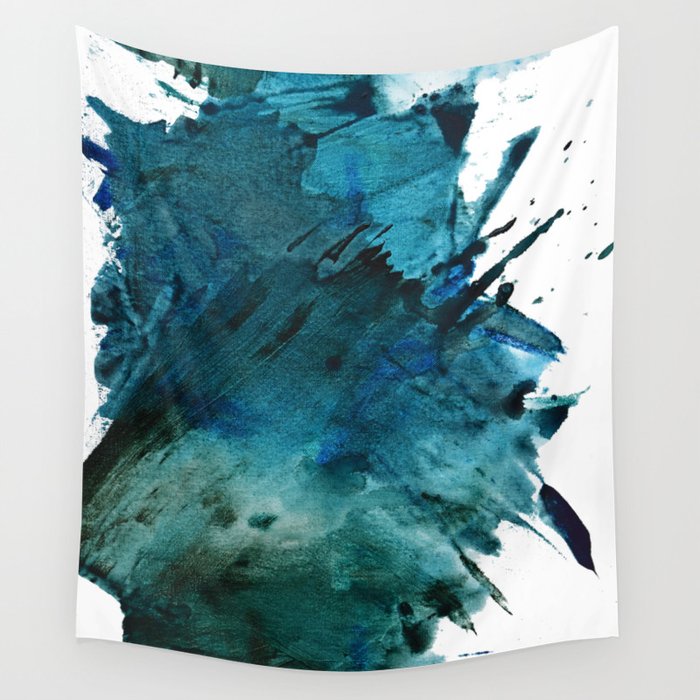 Scenic Route [2]: a pretty, minimal abstract piece in blue and green by Alyssa Hamilton Art Wall Tapestry Gallery Image 4
