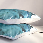 Scenic Route [2]: a pretty, minimal abstract piece in blue and green by Alyssa Hamilton Art Pillow Sham Gallery Image 3