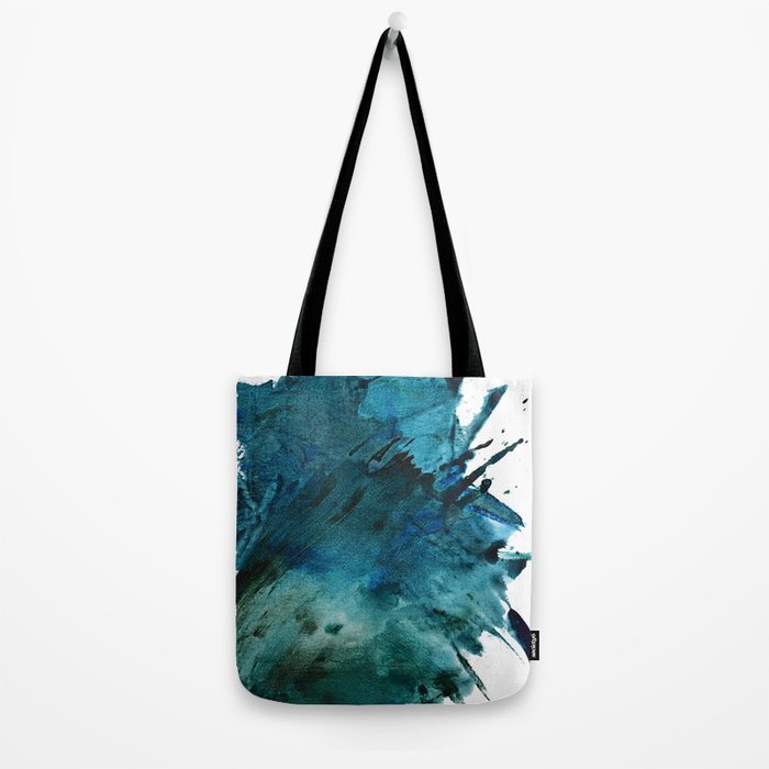 Scenic Route [2]: a pretty, minimal abstract piece in blue and green by Alyssa Hamilton Art Tote Bag Gallery Image 2