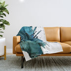Scenic Route [2]: a pretty, minimal abstract piece in blue and green by Alyssa Hamilton Art Throw Blanket Gallery Image 1