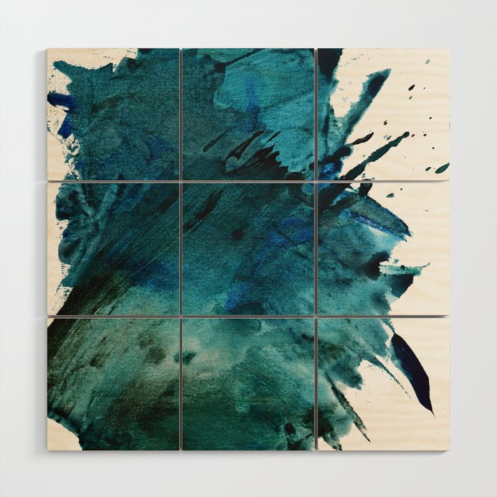 Scenic Route [2]: a pretty, minimal abstract piece in blue and green by Alyssa Hamilton Art Wood Wall Art Gallery Image 1