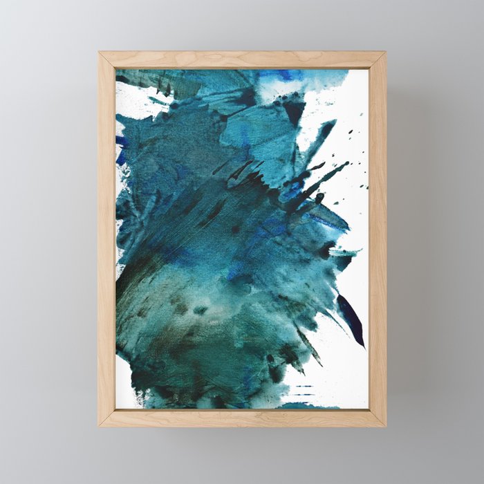 Scenic Route [2]: a pretty, minimal abstract piece in blue and green by Alyssa Hamilton Art Mini Art Print Gallery Image 1