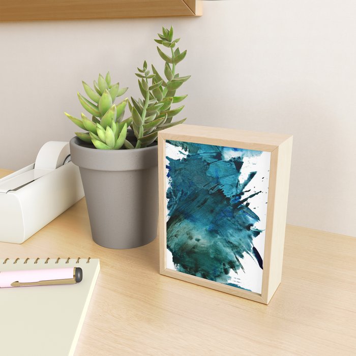 Scenic Route [2]: a pretty, minimal abstract piece in blue and green by Alyssa Hamilton Art Mini Art Print Gallery Image 2