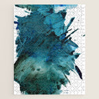 Scenic Route [2]: a pretty, minimal abstract piece in blue and green by Alyssa Hamilton Art Jigsaw Puzzle Gallery Image 1