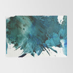 Scenic Route [2]: a pretty, minimal abstract piece in blue and green by Alyssa Hamilton Art Rug Gallery Image 2