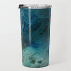 Scenic Route [2]: a pretty, minimal abstract piece in blue and green by Alyssa Hamilton Art Travel Mug Gallery Image 3