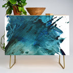 Scenic Route [2]: a pretty, minimal abstract piece in blue and green by Alyssa Hamilton Art Credenza Gallery Image 1