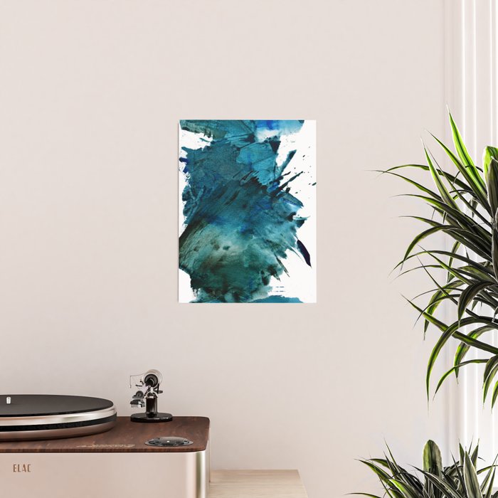 Scenic Route [2]: a pretty, minimal abstract piece in blue and green by Alyssa Hamilton Art Poster Gallery Image 2