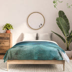 Scenic Route [2]: a pretty, minimal abstract piece in blue and green by Alyssa Hamilton Art Comforter Gallery Image 3
