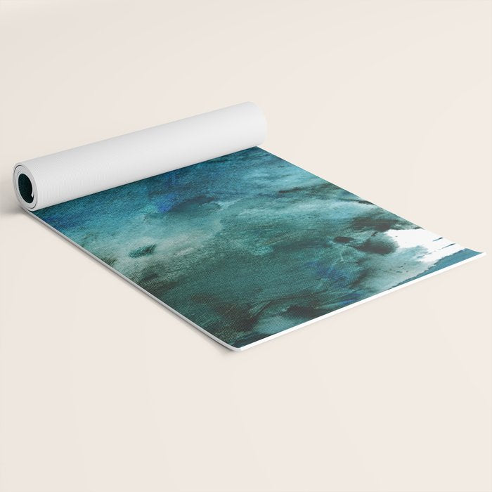 Scenic Route [2]: a pretty, minimal abstract piece in blue and green by Alyssa Hamilton Art Yoga Mat Gallery Image 2