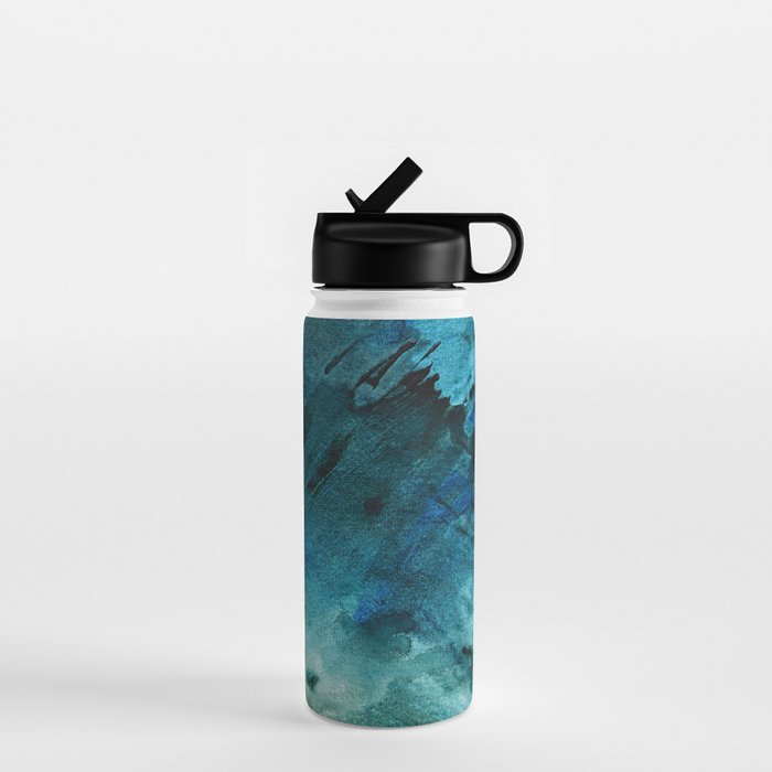 Scenic Route [2]: a pretty, minimal abstract piece in blue and green by Alyssa Hamilton Art Water Bottle Gallery Image 1
