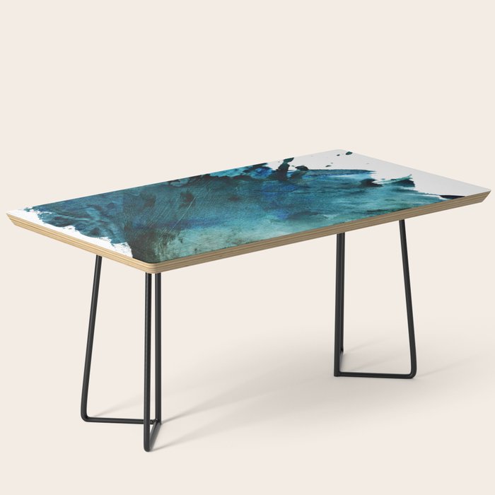 Scenic Route [2]: a pretty, minimal abstract piece in blue and green by Alyssa Hamilton Art Coffee Table Gallery Image 1