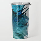 Scenic Route [2]: a pretty, minimal abstract piece in blue and green by Alyssa Hamilton Art Travel Mug Gallery Image 2