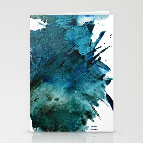 Scenic Route [2]: a pretty, minimal abstract piece in blue and green by Alyssa Hamilton Art Stationery Card Gallery Image 2