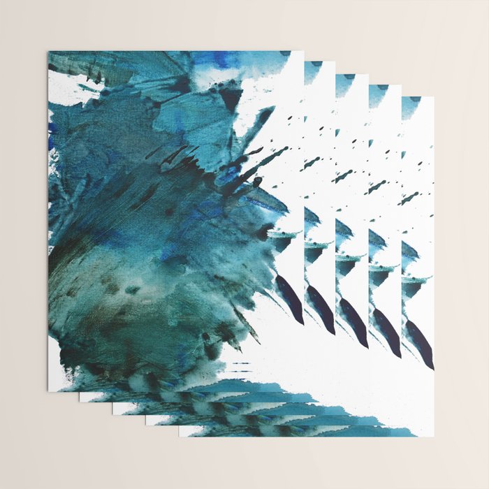 Scenic Route [2]: a pretty, minimal abstract piece in blue and green by Alyssa Hamilton Art Wrapping Paper Gallery Image 3