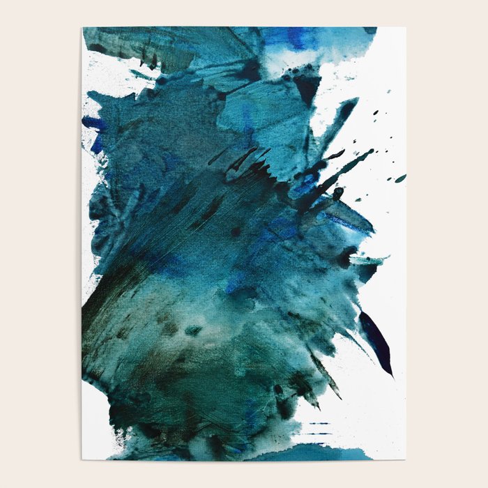 Scenic Route [2]: a pretty, minimal abstract piece in blue and green by Alyssa Hamilton Art Poster Gallery Image 4