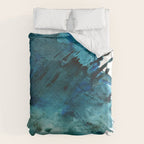 Scenic Route [2]: a pretty, minimal abstract piece in blue and green by Alyssa Hamilton Art Duvet Cover Gallery Image 6